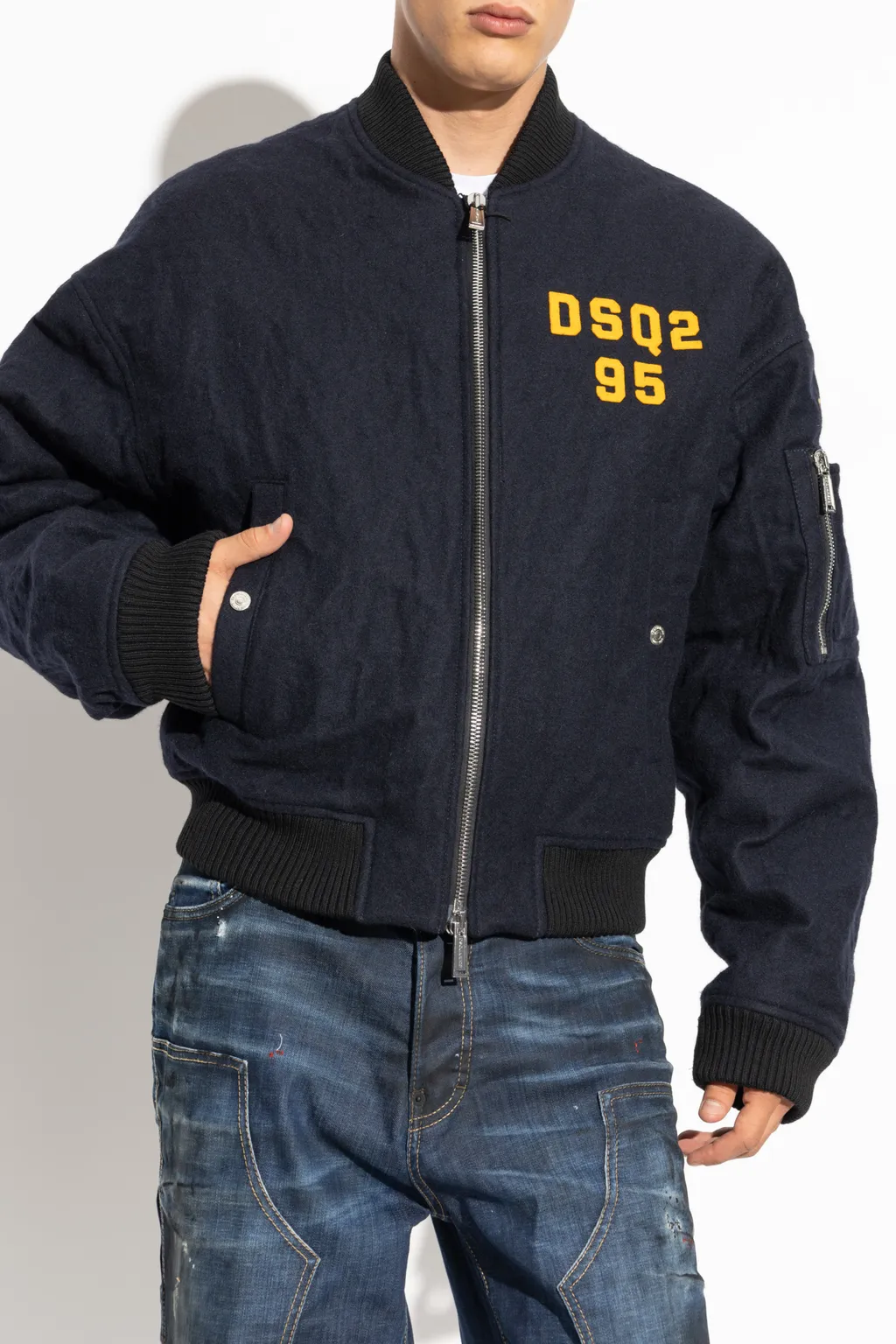 Dsquared2 Logo Patch Zipped Jacket