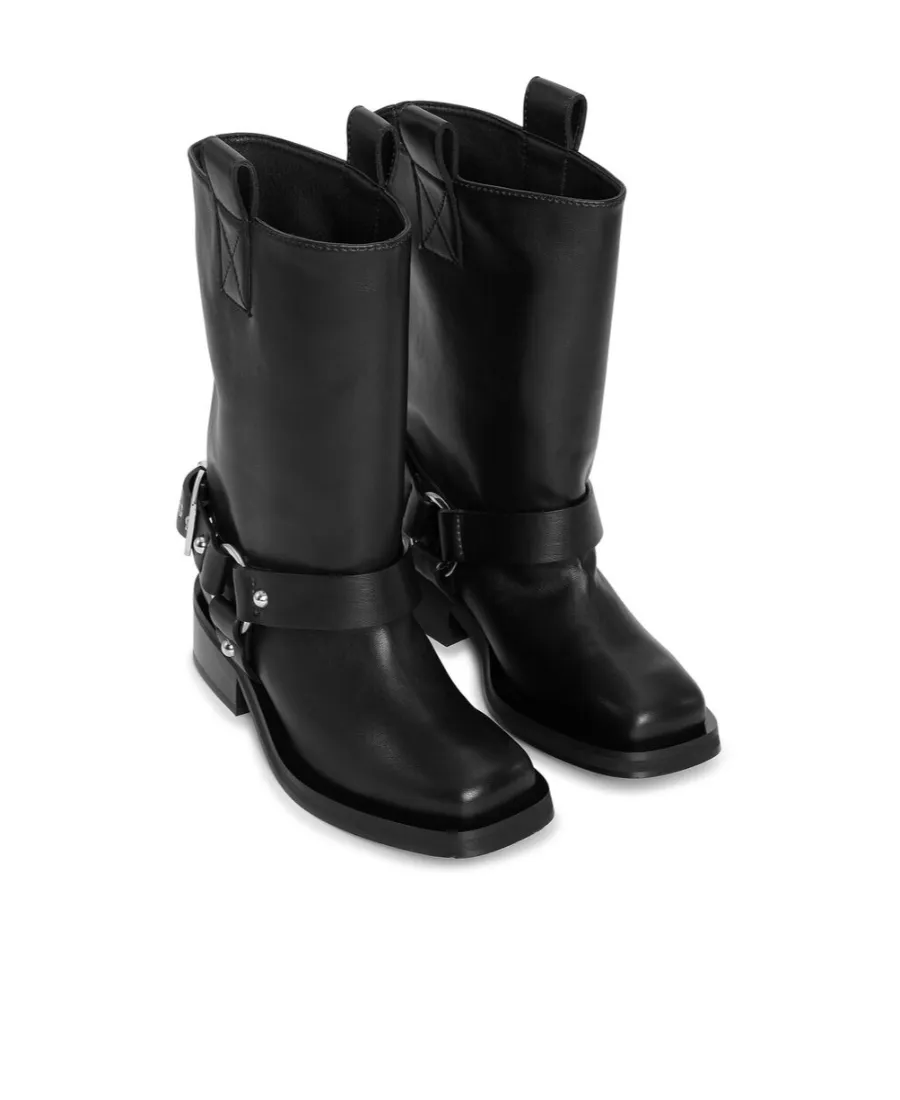 Ganni Mid Shaft Biker Boots