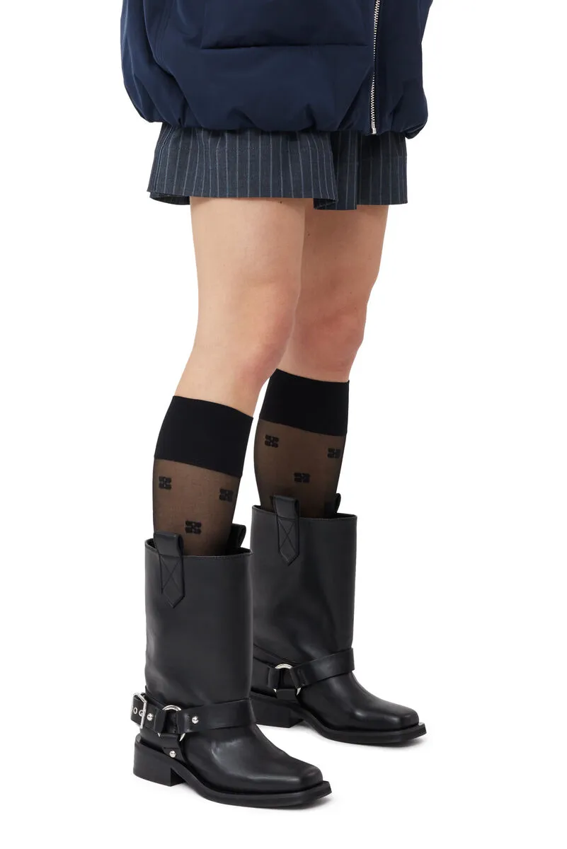 Ganni Mid Shaft Biker Boots