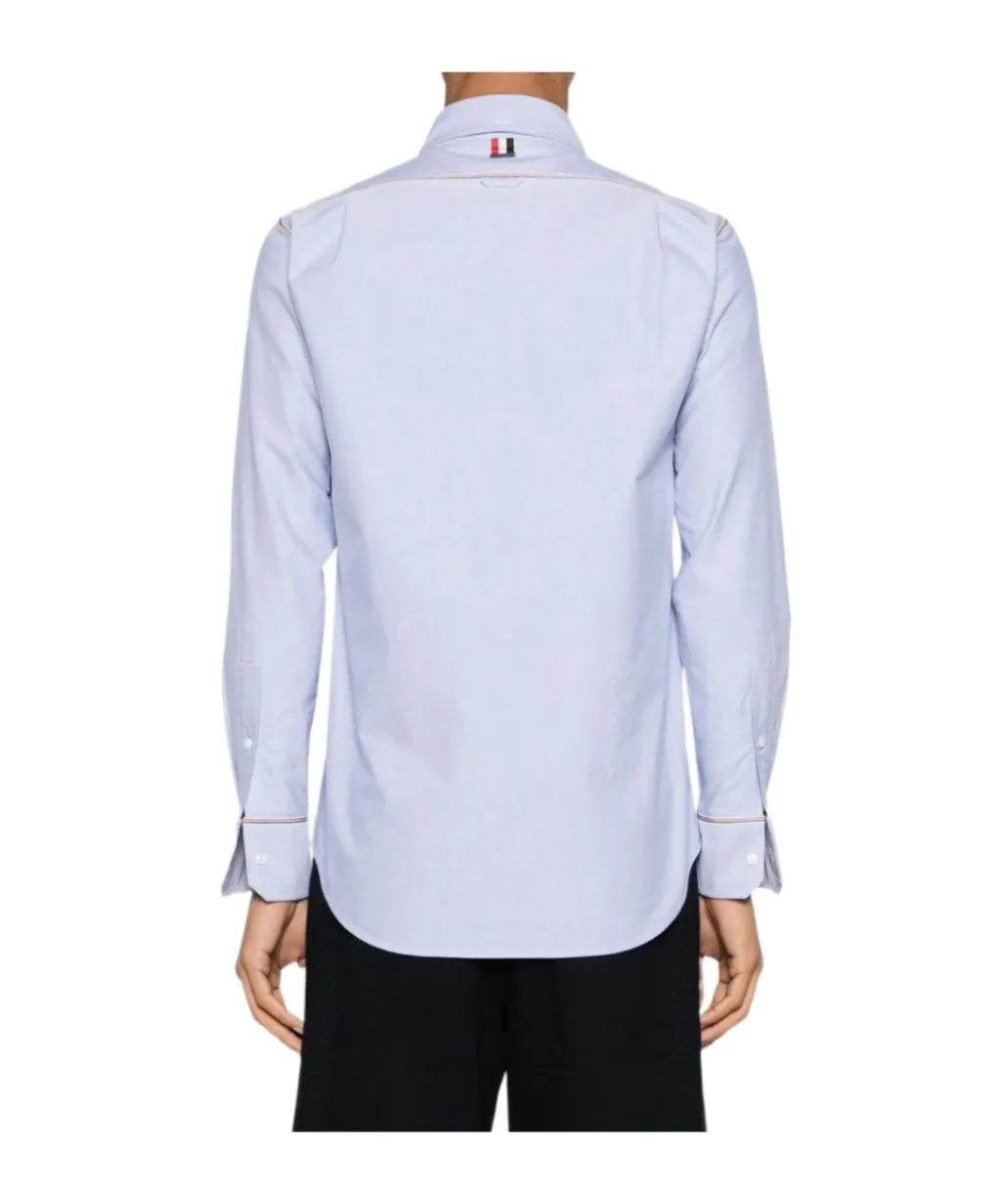 Thom Browne Rwb-Trim Curved Hem Shirt