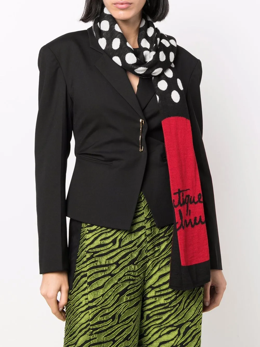 Logo-Print Spotted Scarf