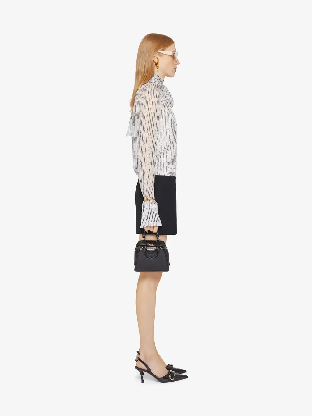 Givenchy Polka Dots Printed High-Neck Blouse