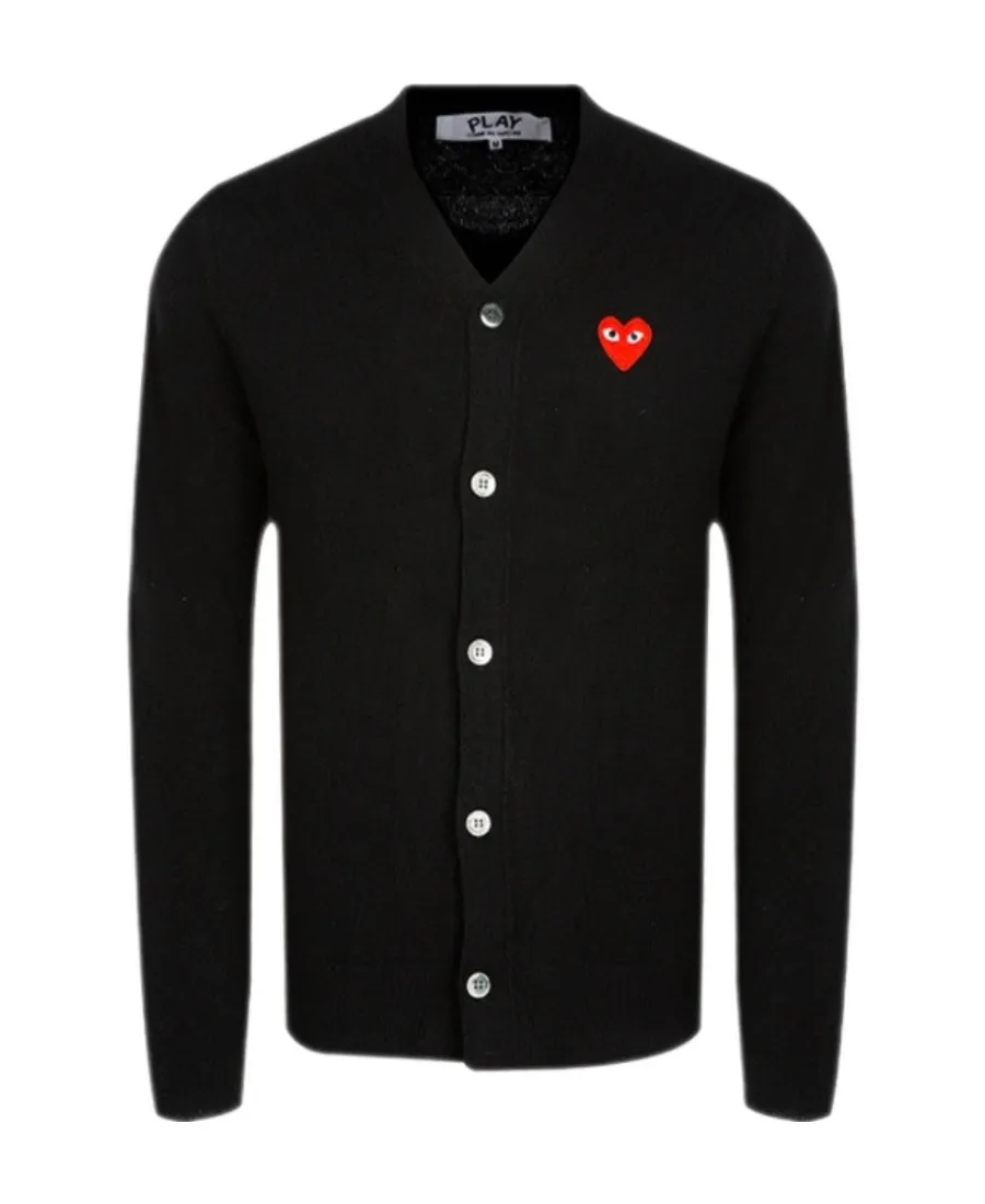 Heart-Patch Knit Cardigan