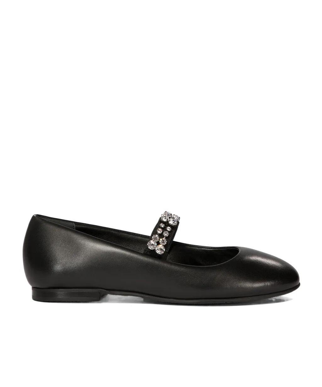 Casadei Embellished Round Toe Ballerinas