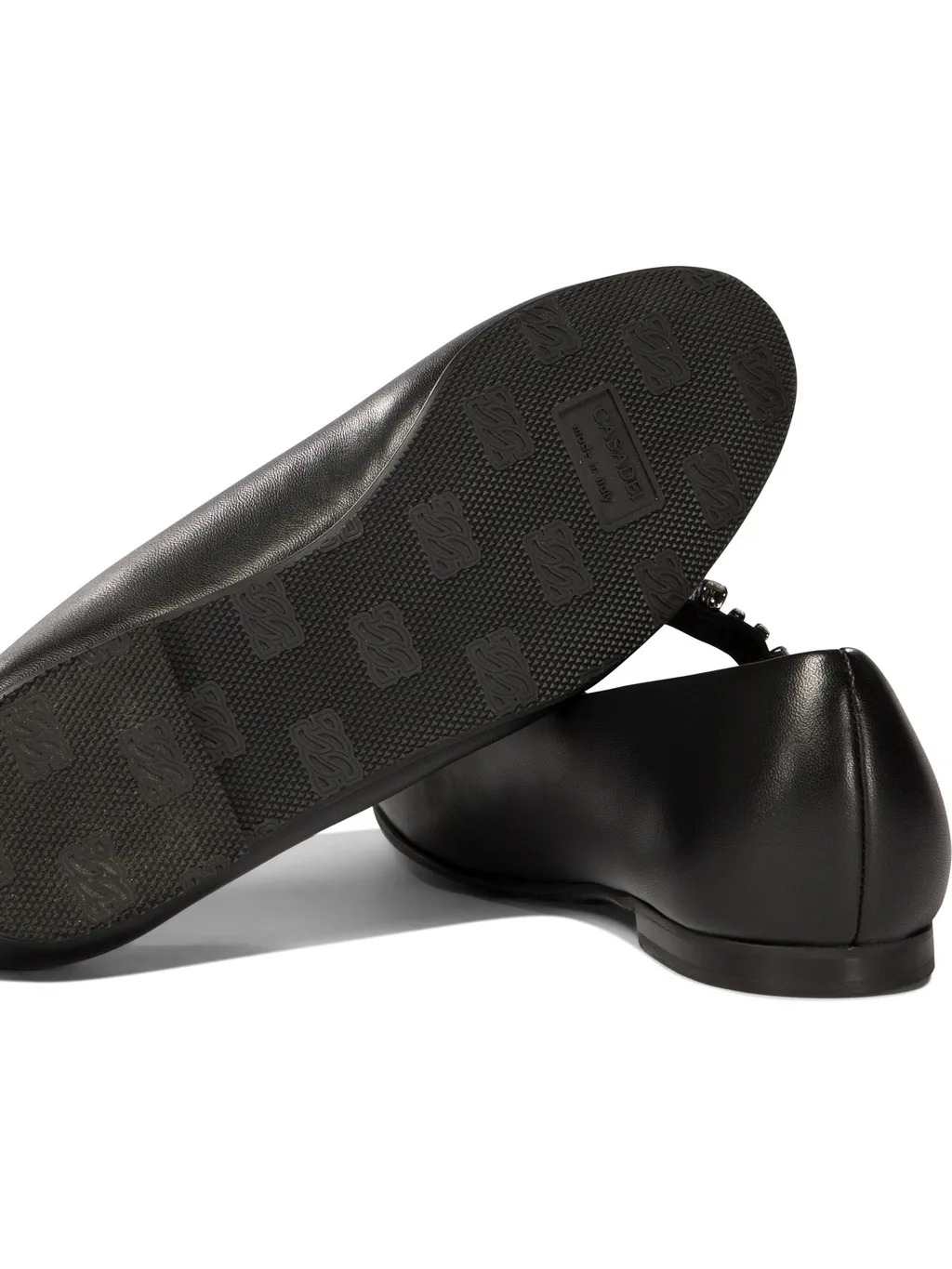 Casadei Embellished Round Toe Ballerinas