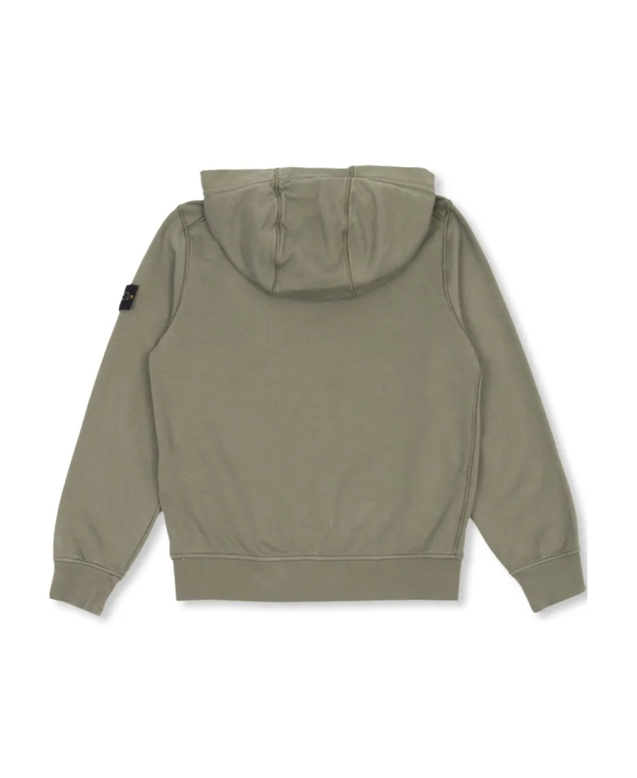 Stone Island Junior Compass-Patch Zip-Up Hooded Jacket