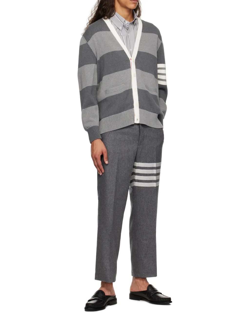 Thom Browne 4-Bar Stripe Detailed Flannel Trousers