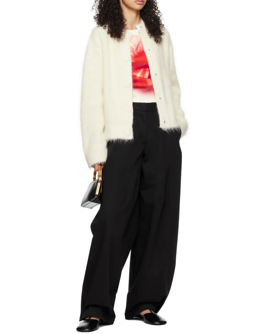 Jil Sander Goji Logo Embossed Mini Top Handle Bag