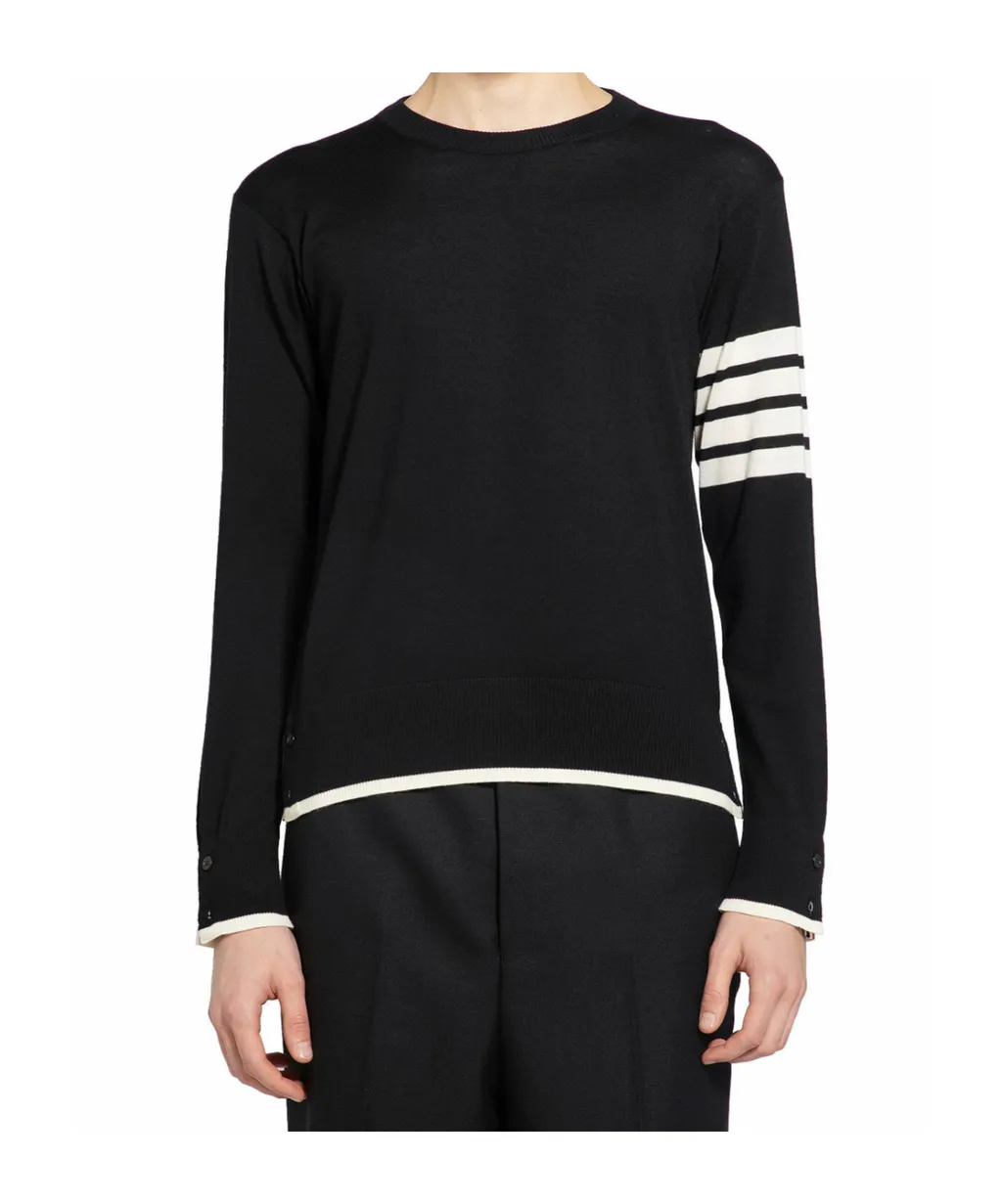 Thom Browne 4-Bar Striped Crewneck Jumper