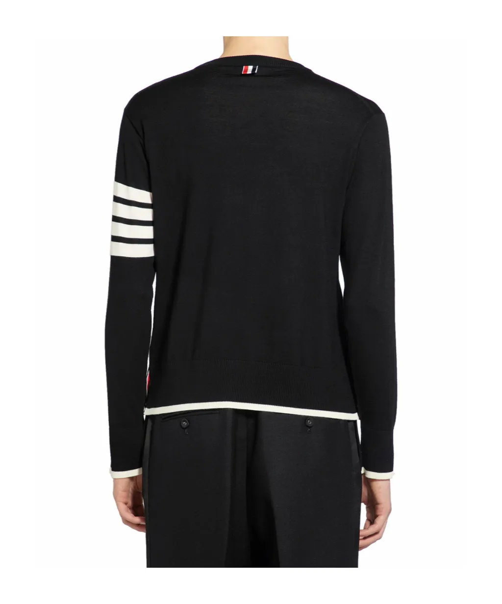 Thom Browne 4-Bar Striped Crewneck Jumper