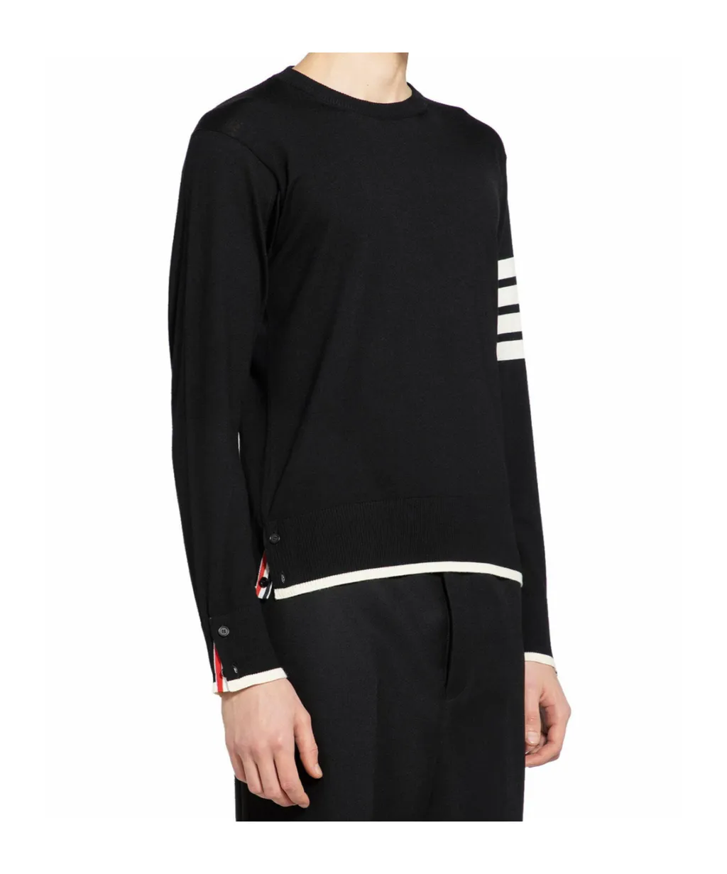 Thom Browne 4-Bar Striped Crewneck Jumper