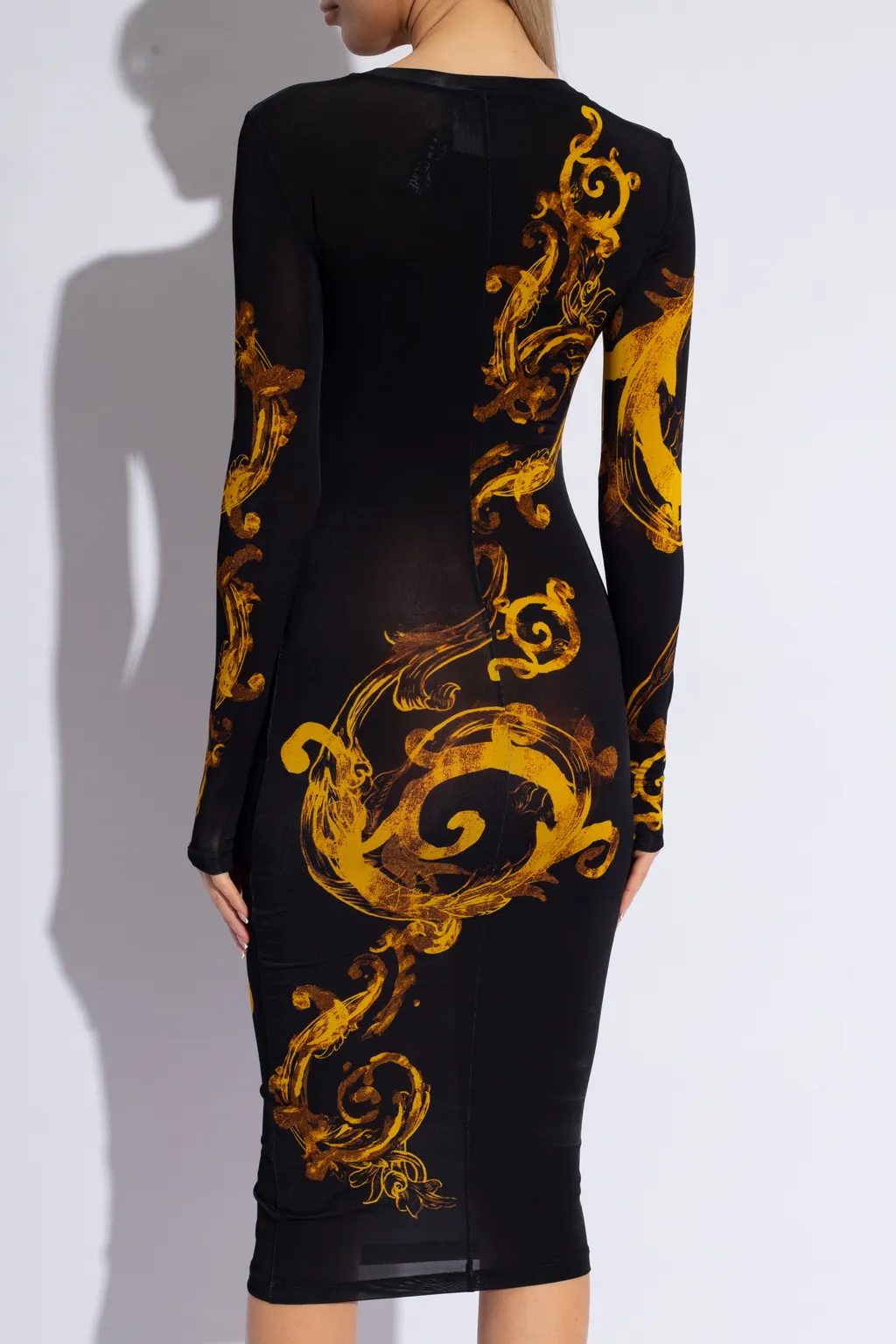 Versace Jeans Couture Watercolour Couture Long-Sleeved Midi Dress