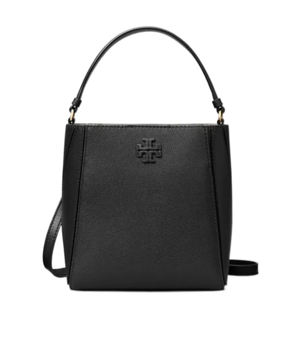 Tory Burch Small Mcgraw Logo Plaque Bucket Bag