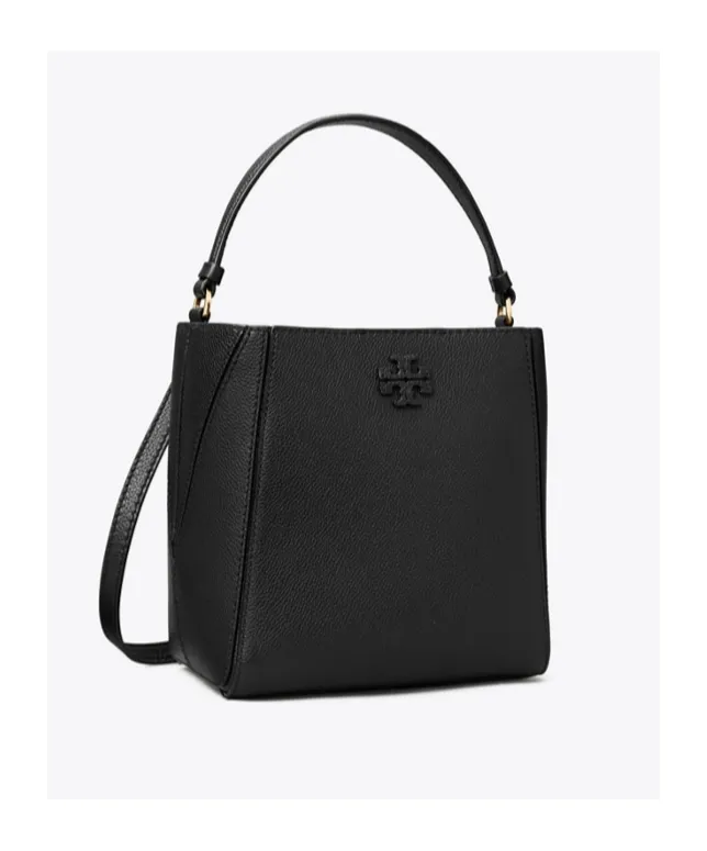 Tory Burch Small Mcgraw Logo Plaque Bucket Bag