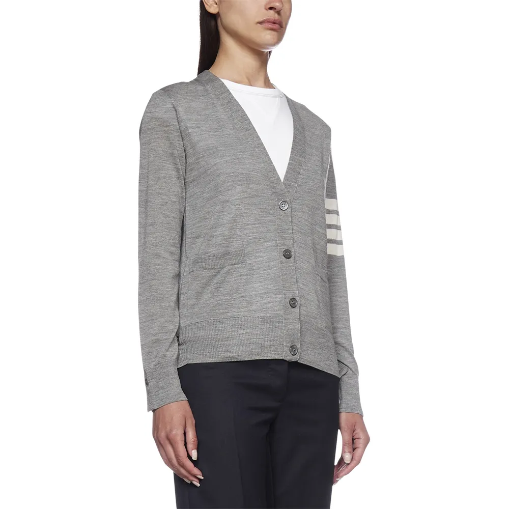 Thom Browne 4 Bar V-Neck Cardigan
