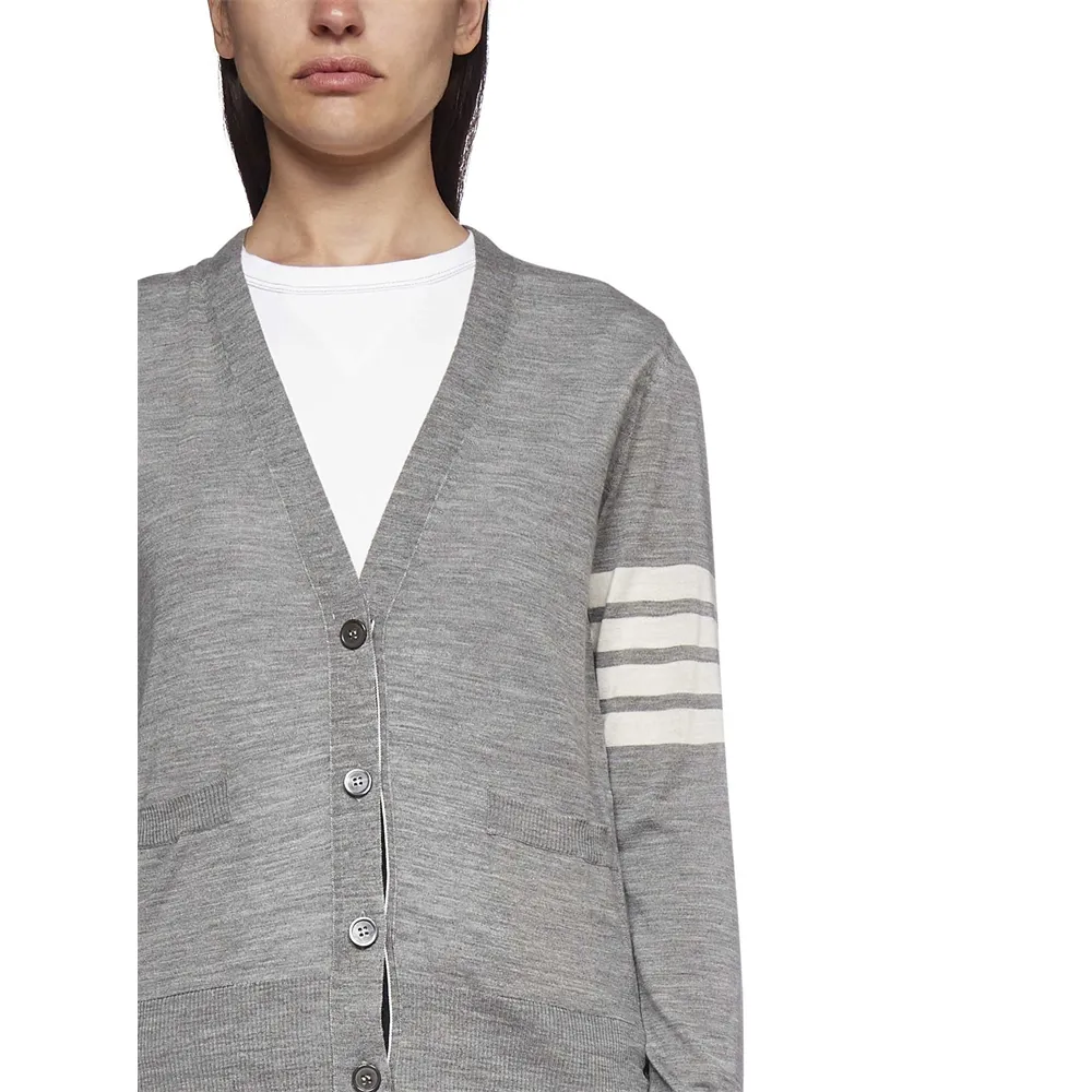Thom Browne 4 Bar V-Neck Cardigan