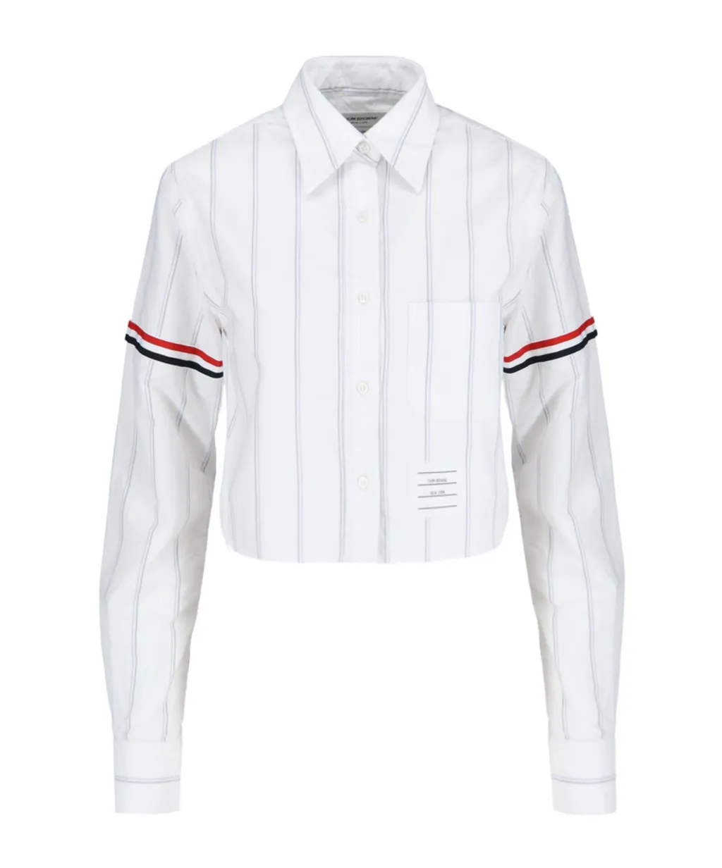 Thom Browne Striped Cropped Shirt