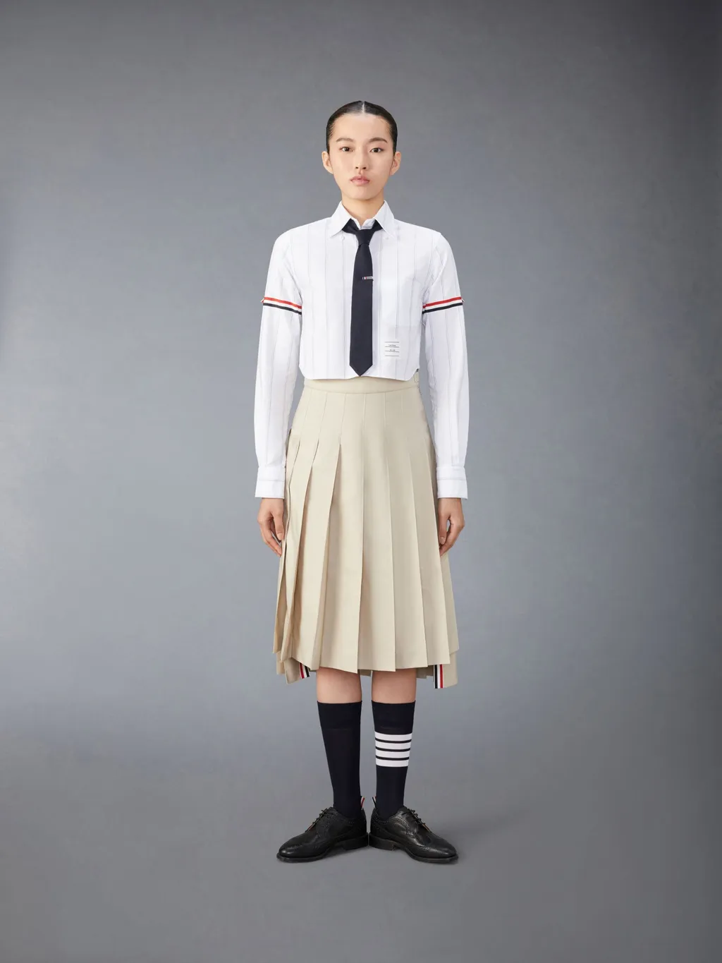 Thom Browne Striped Cropped Shirt