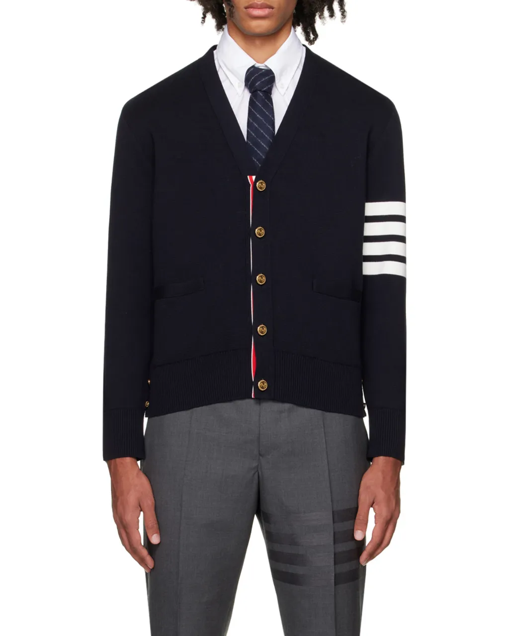 Thom Browne 4-Bar V-Neck Cardigan
