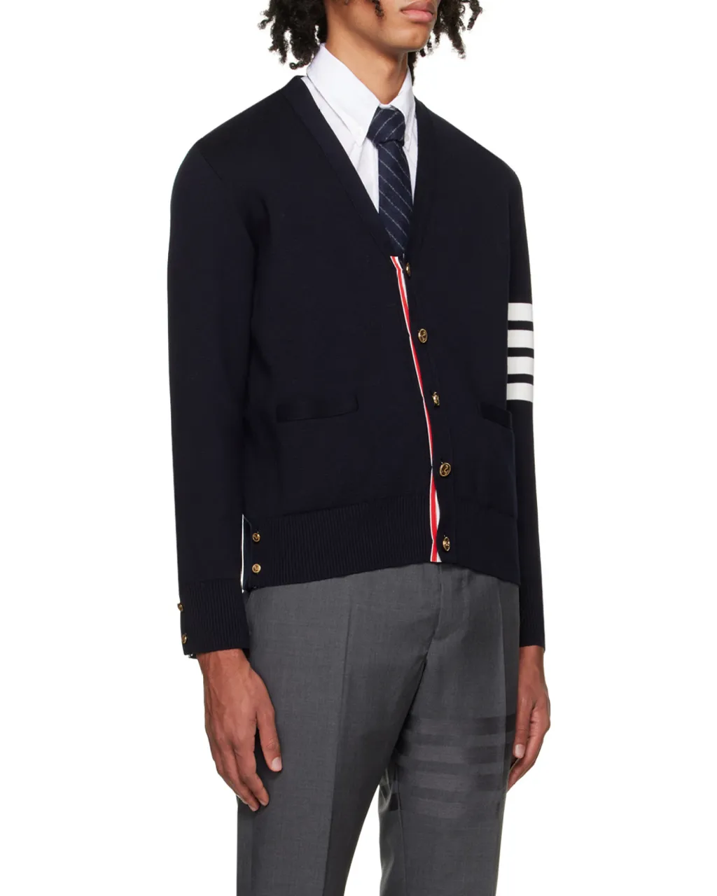 Thom Browne 4-Bar V-Neck Cardigan