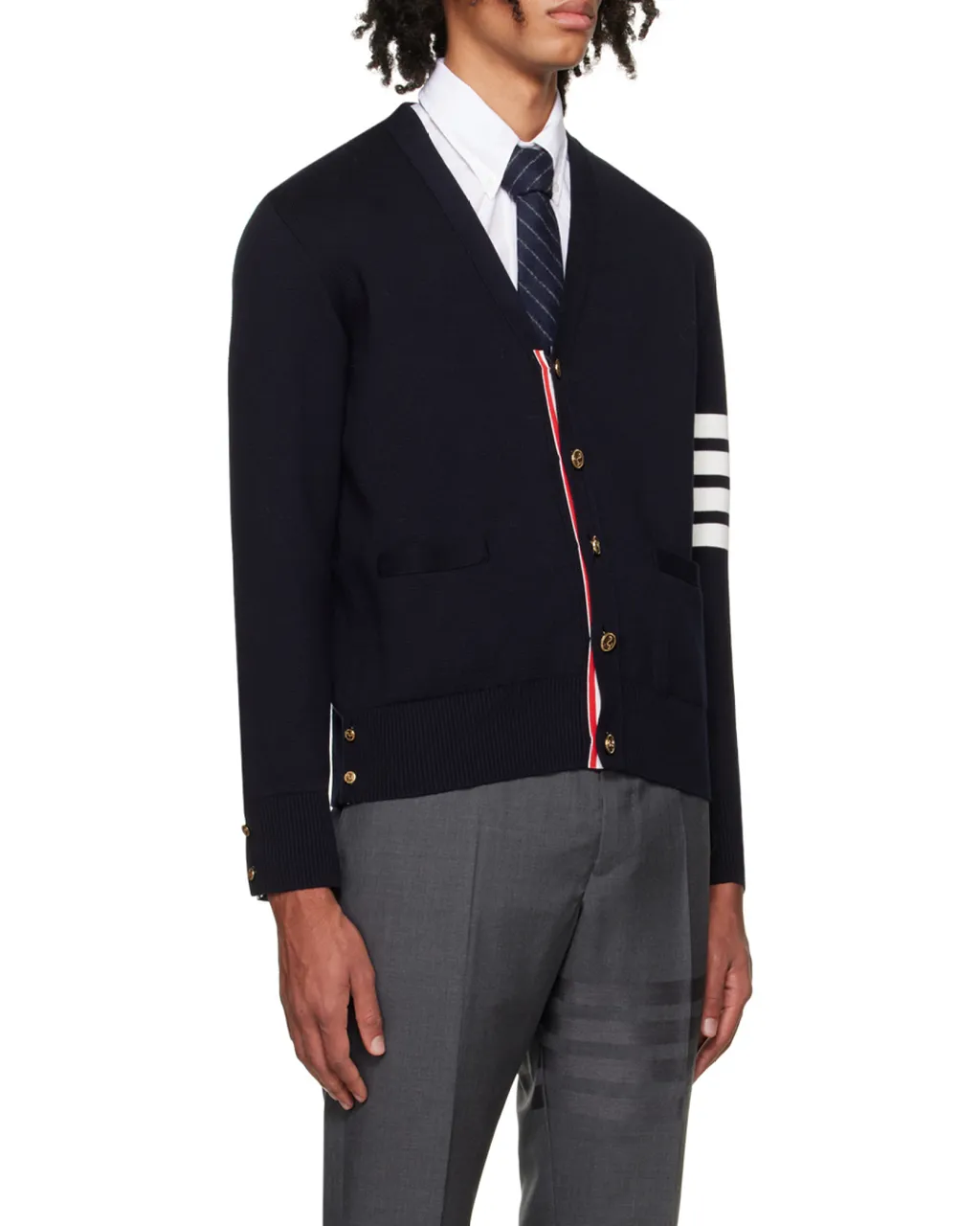 Thom Browne 4-Bar V-Neck Cardigan