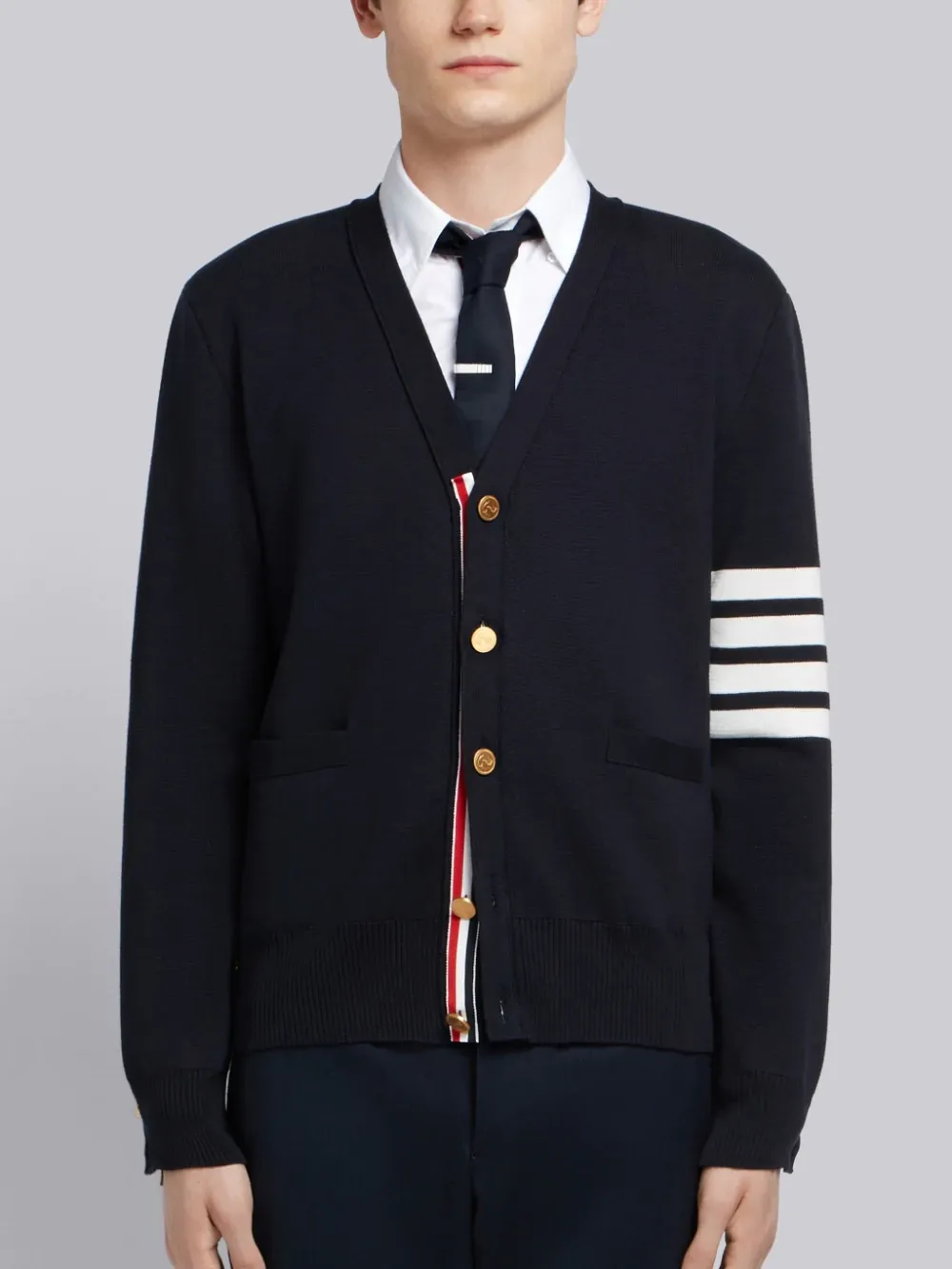 Thom Browne 4-Bar V-Neck Cardigan