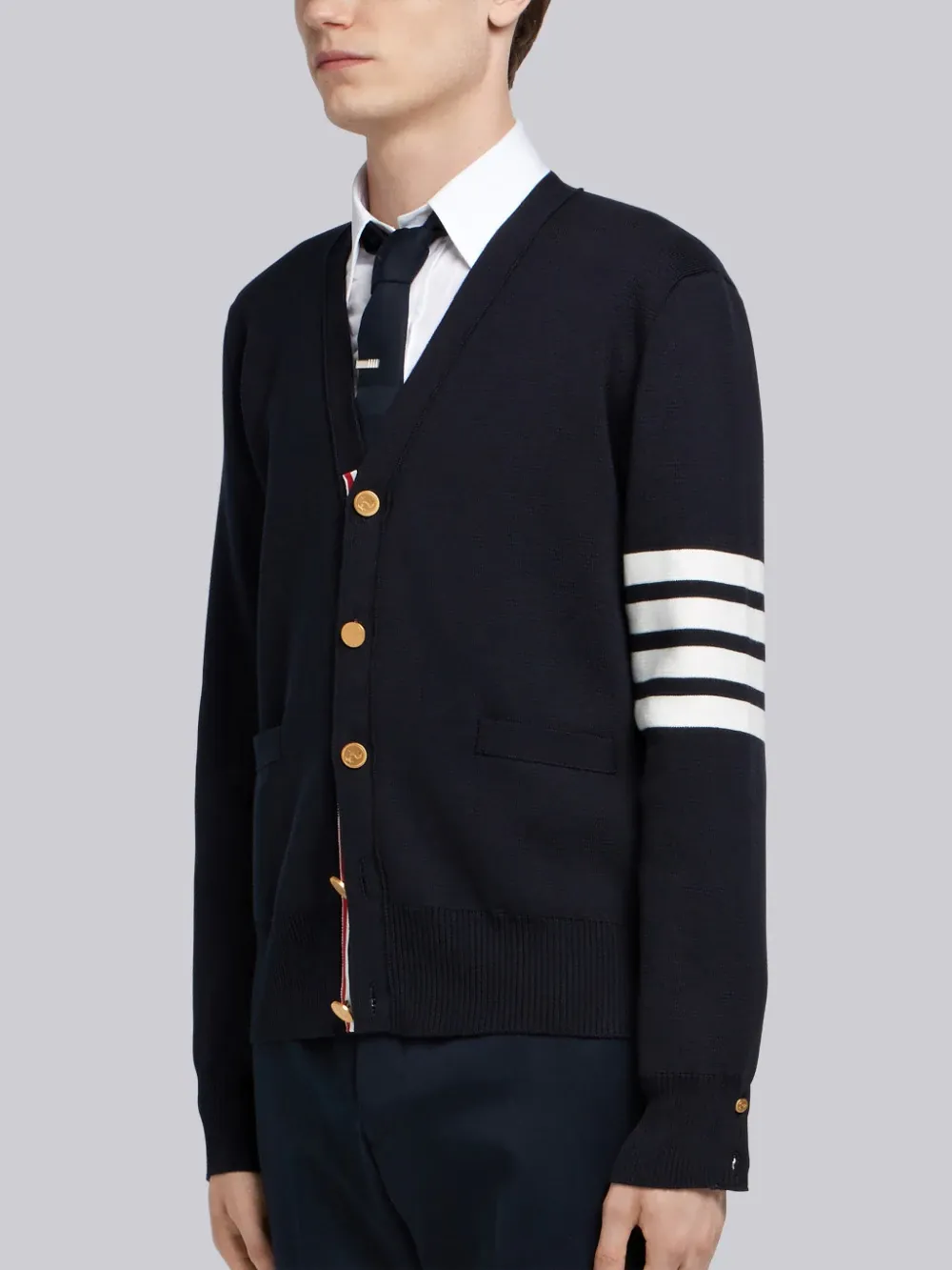 Thom Browne 4-Bar V-Neck Cardigan