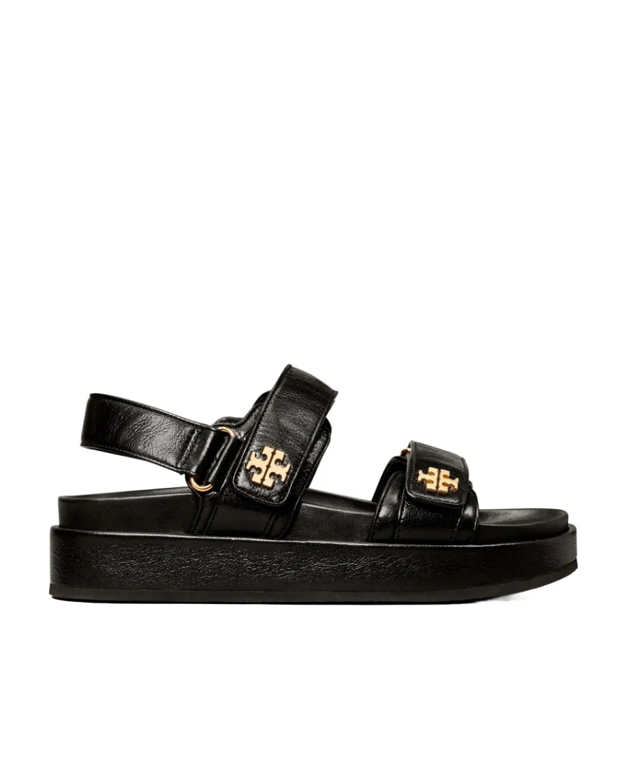 Tory Burch Motif Logo Plaque Double Strapped Sandals