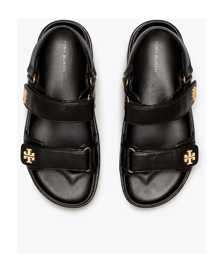 Tory Burch Motif Logo Plaque Double Strapped Sandals