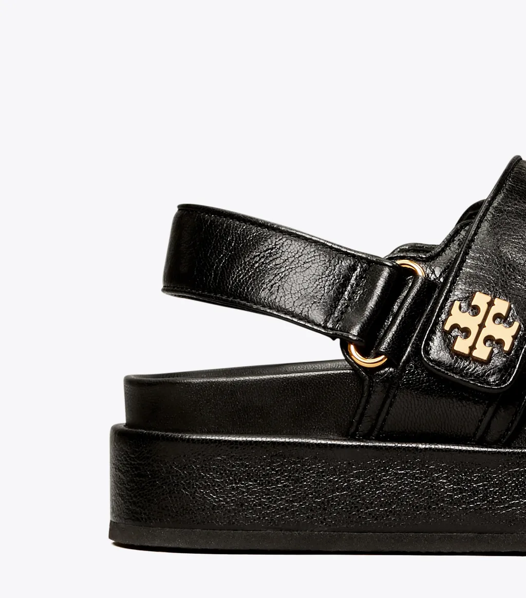 Tory Burch Motif Logo Plaque Double Strapped Sandals