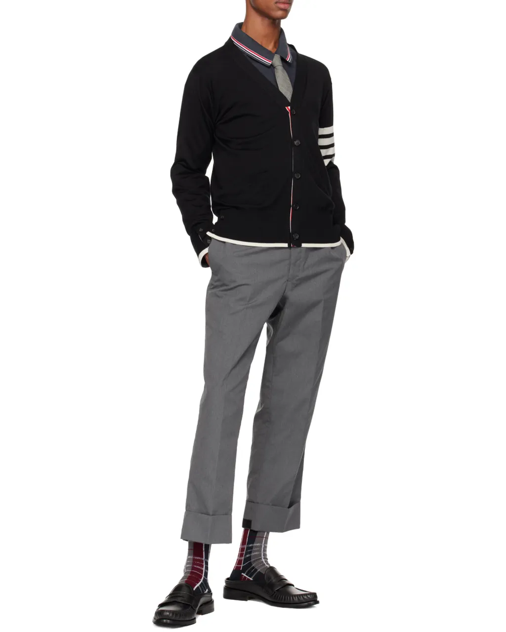 Thom Browne 4-Bar V-Neck Cardigan