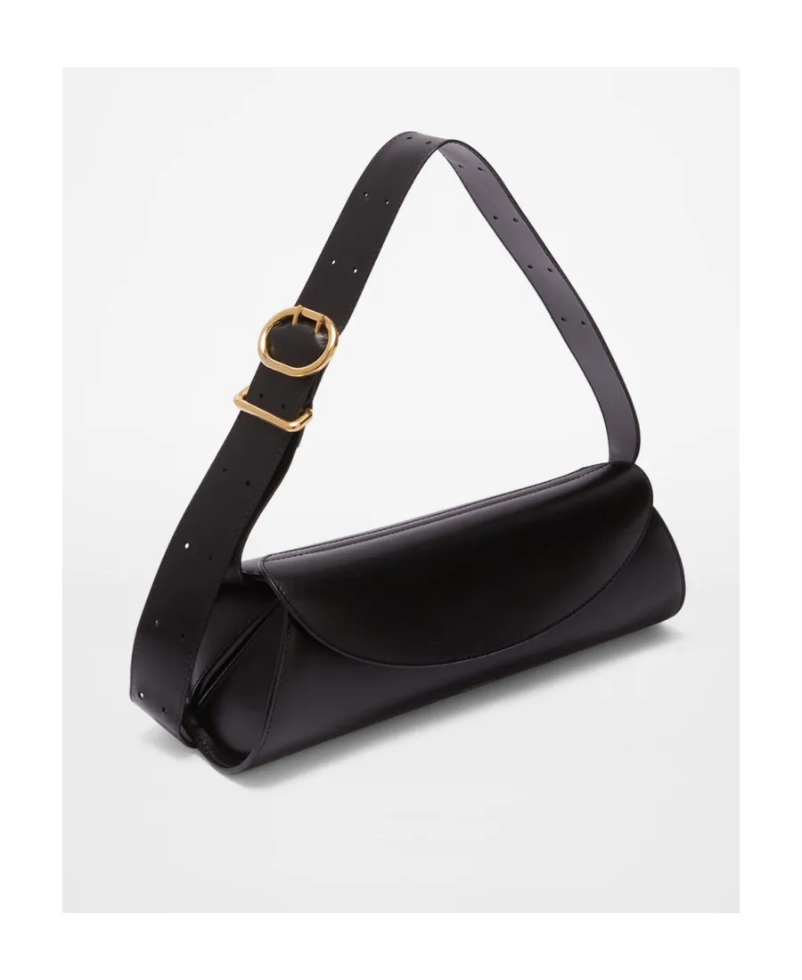 Jil Sander Cannolo Logo Embossed Small Shoulder Bag