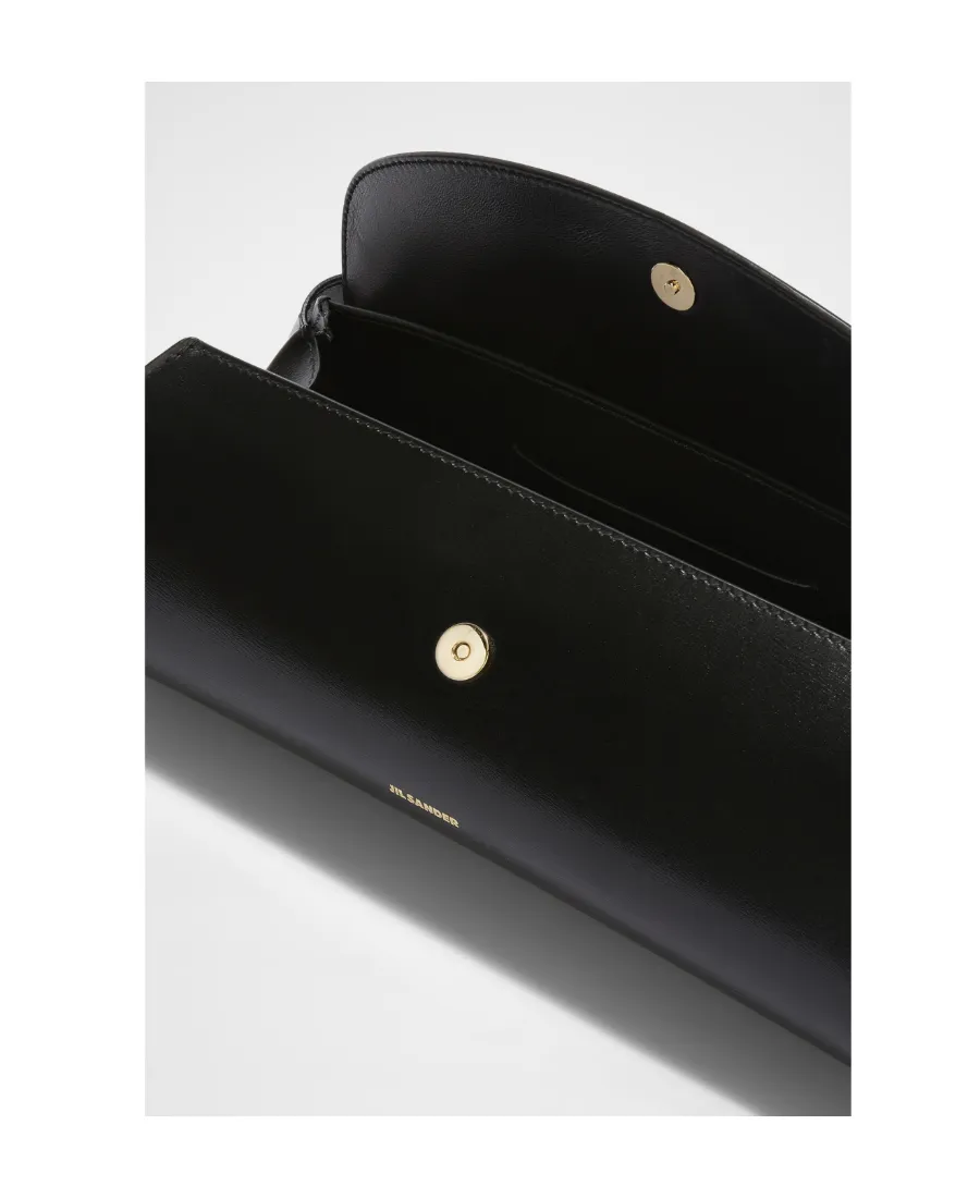 Jil Sander Cannolo Logo Embossed Small Shoulder Bag