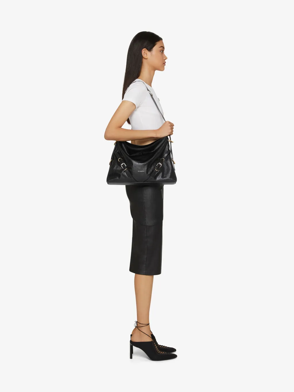 Givenchy Voyou Logo Detailed Medium Shoulder Bag