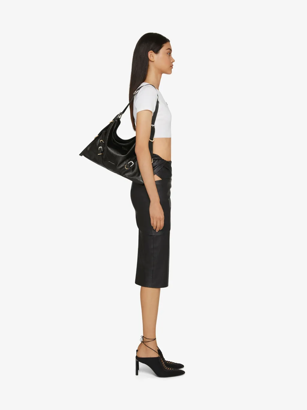 Givenchy Voyou Logo Detailed Medium Shoulder Bag