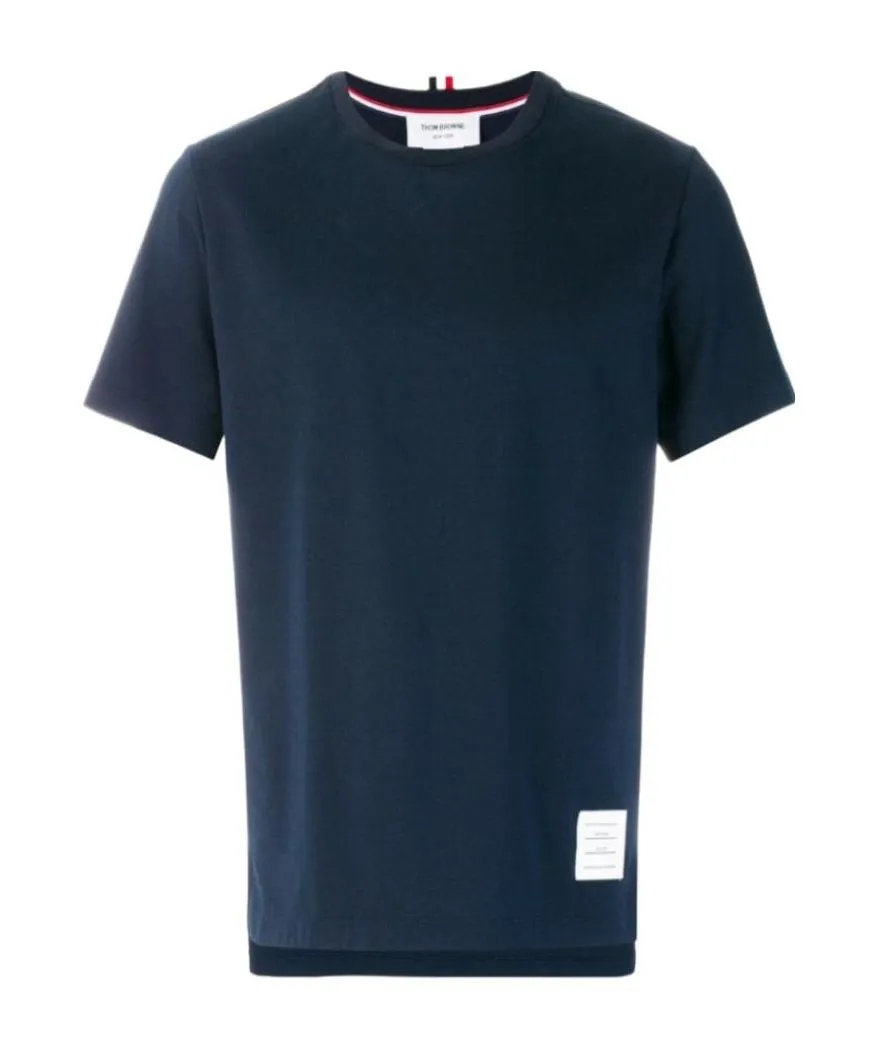 Thom Browne Logo Patch Crewneck T-Shirt