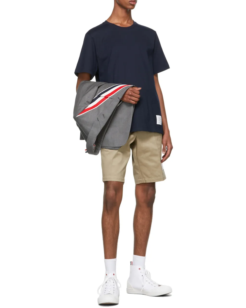 Thom Browne Logo Patch Crewneck T-Shirt