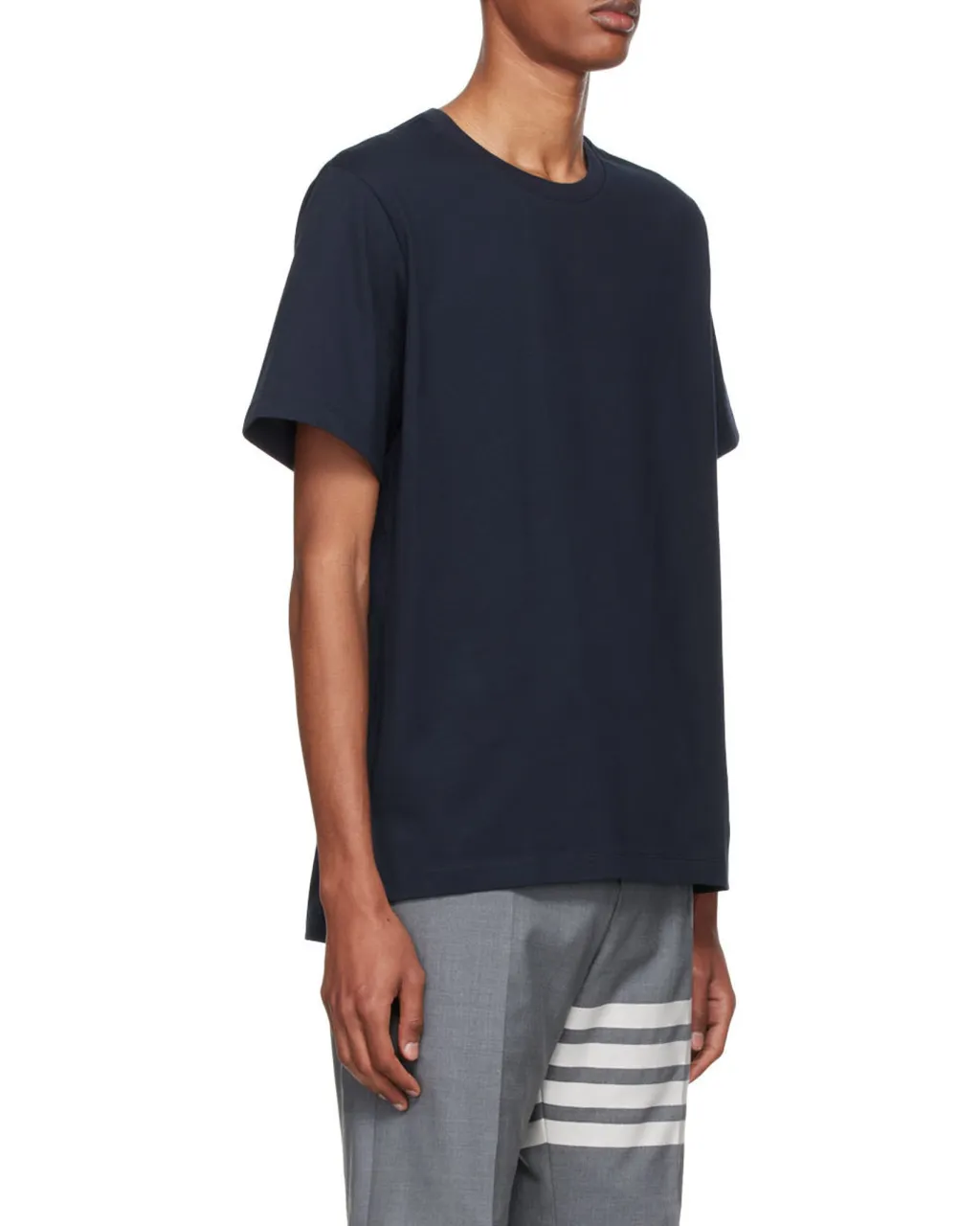 Thom Browne Logo Patch Crewneck T-Shirt