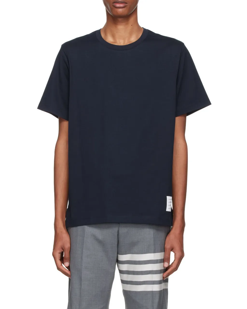 Thom Browne Logo Patch Crewneck T-Shirt