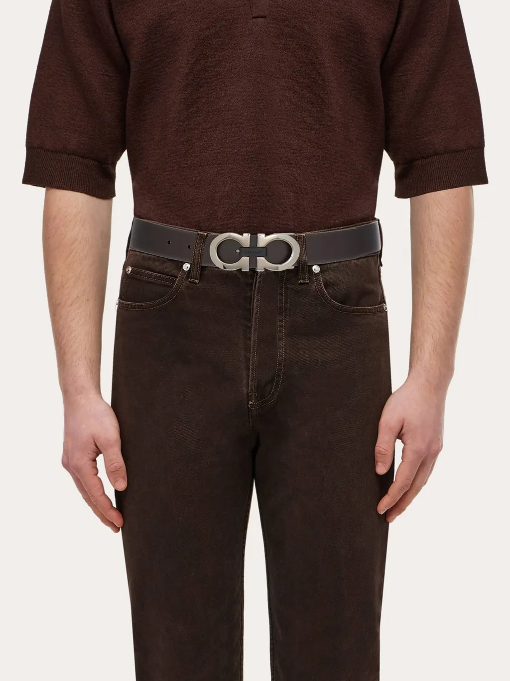 Double-Sided Adjustable Gancini Belt