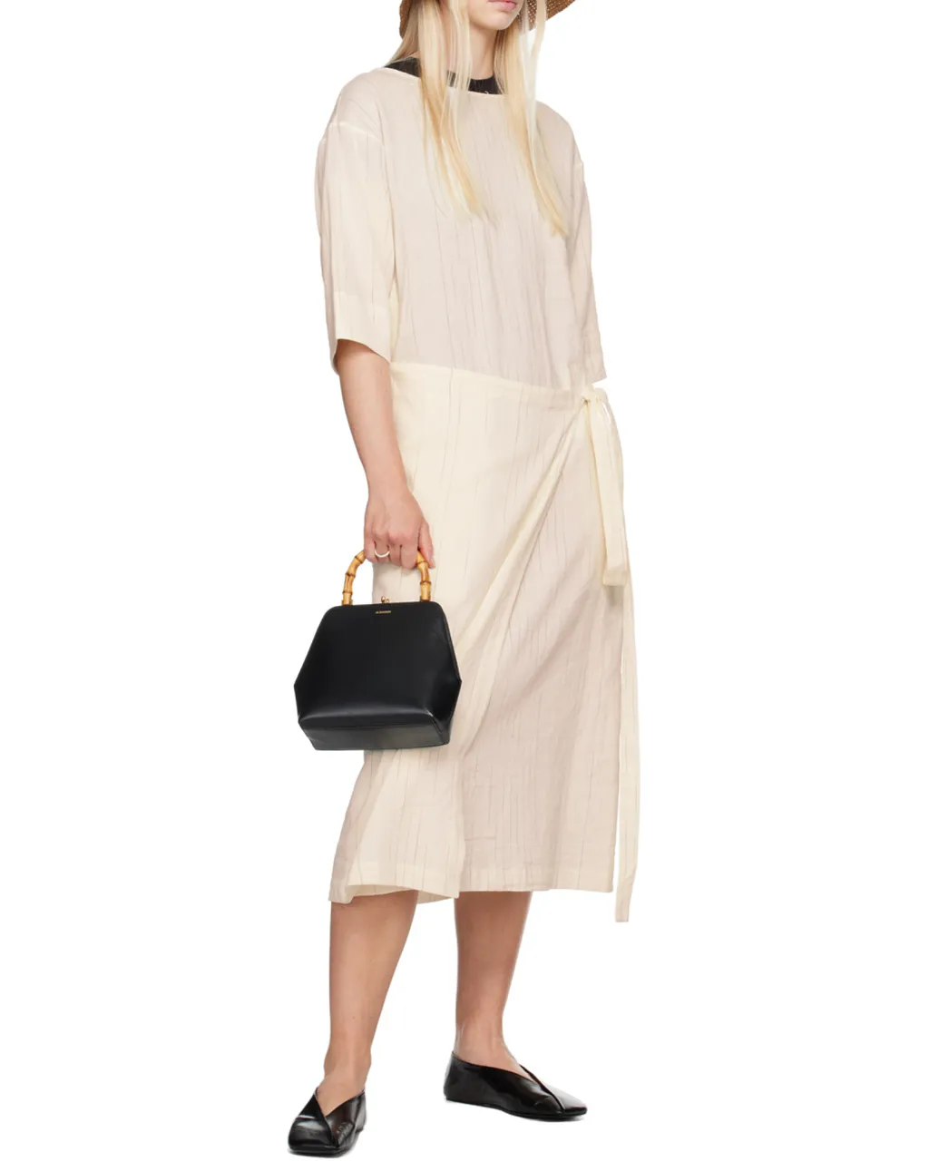 Jil Sander Tripon Square Toe Ballerina Shoes