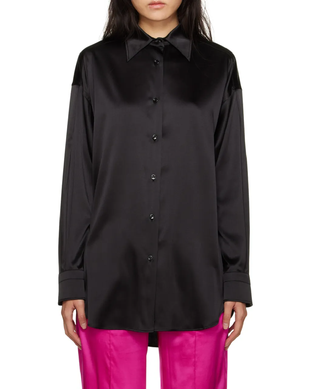 Pointed-Collar Button-Up Shirt