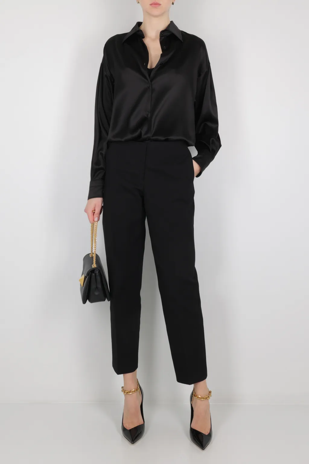 Pointed-Collar Button-Up Shirt