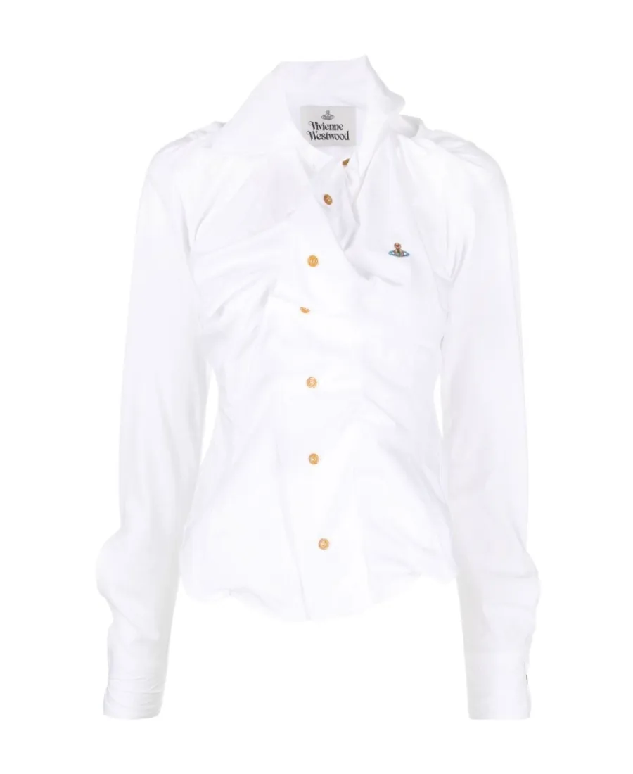 Vivienne Westwood Orb Logo Embroidered Drunken Shirt