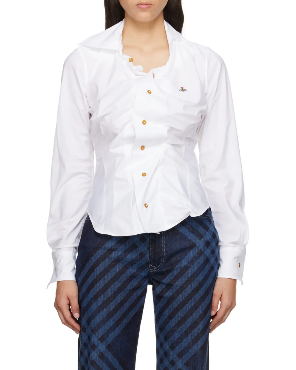 Vivienne Westwood Orb Logo Embroidered Drunken Shirt
