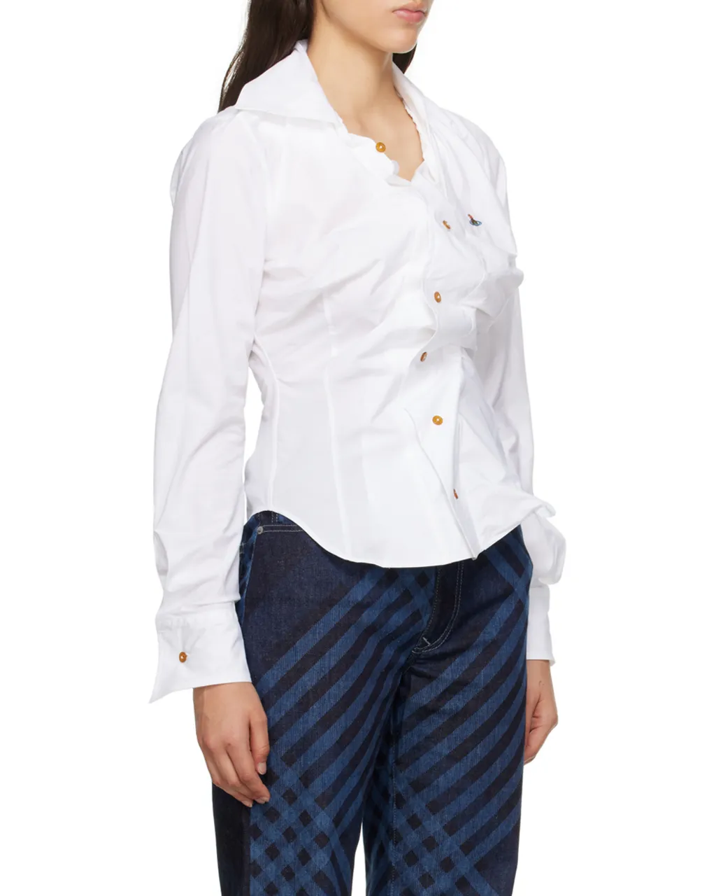 Vivienne Westwood Orb Logo Embroidered Drunken Shirt