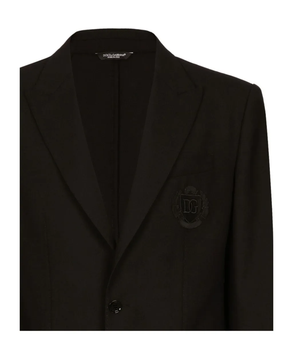 Dolce & Gabbana Logo Embroidered Tailored Blazer