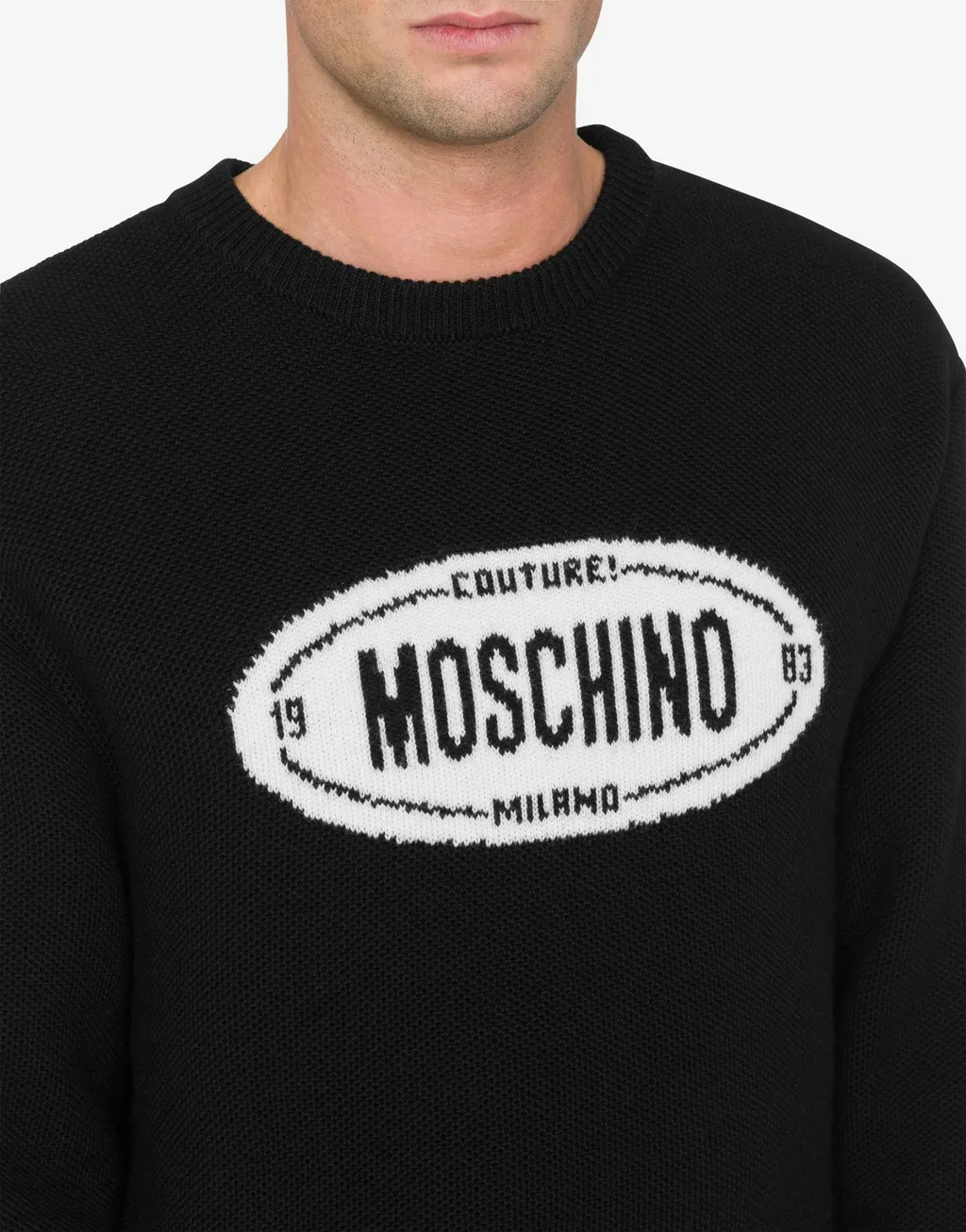 Moschino Logo Detailed Crewneck Jumper