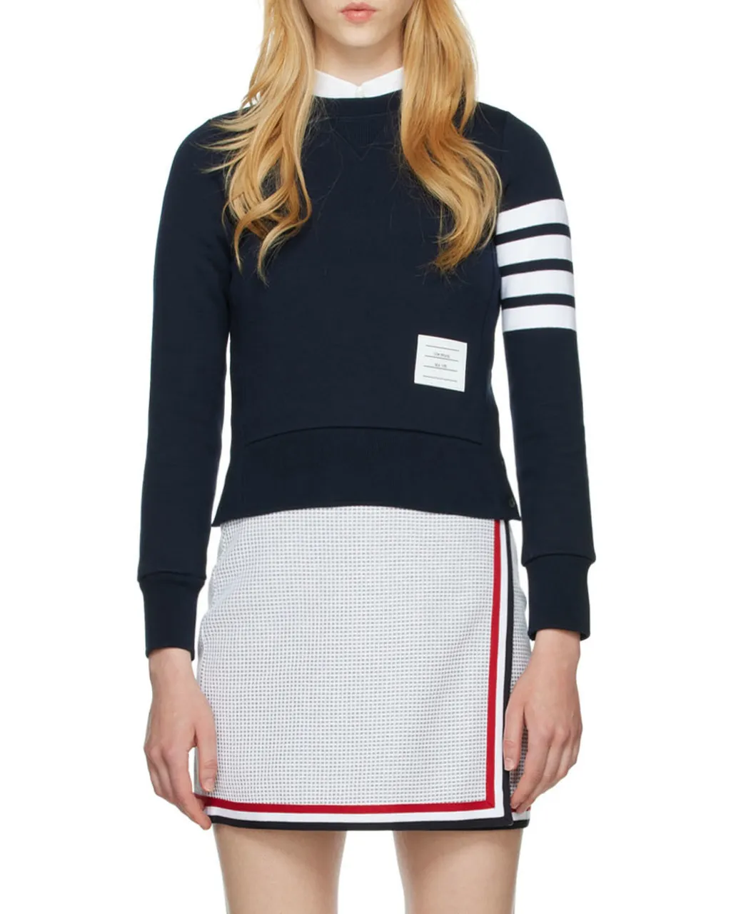Thom Browne 4-Bar Stripe Crewneck Sweatshirt