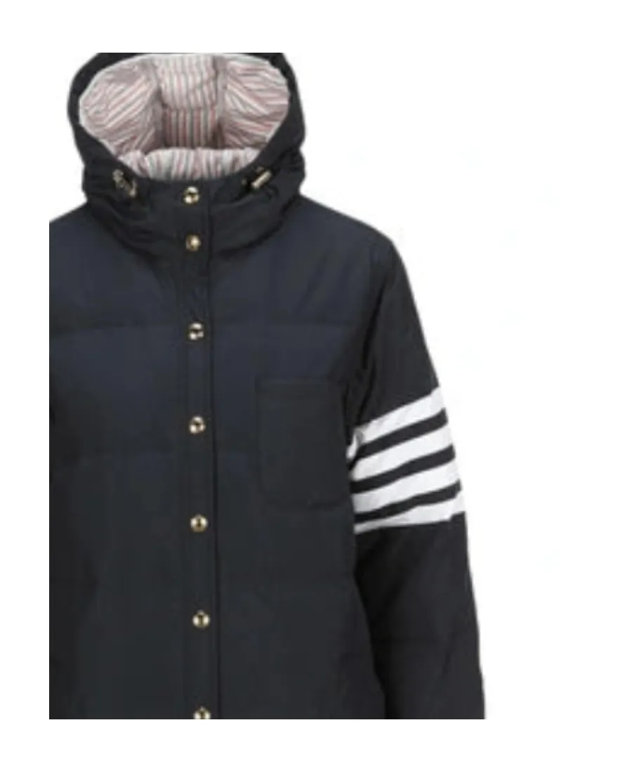 Thom Browne 4 Bar Striped Padded Long Coat